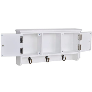 vidaXL Wall-Mounted Key Cabinet with Doors and Hooks