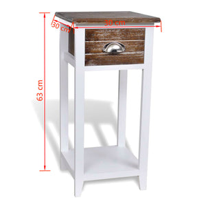 vidaXL Bedside Cabinet with 1 Drawer Brown and White