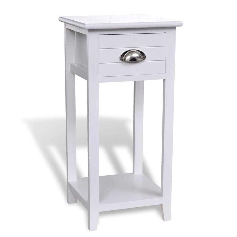 vidaXL Nightstand with 1 Drawer White