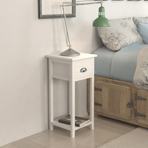 vidaXL Nightstand with 1 Drawer White