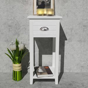 vidaXL Nightstand with 1 Drawer White