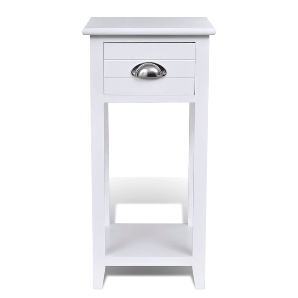 vidaXL Nightstand with 1 Drawer White