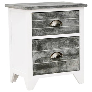 vidaXL Nightstands 2 pcs with 2 Drawers Grey and White