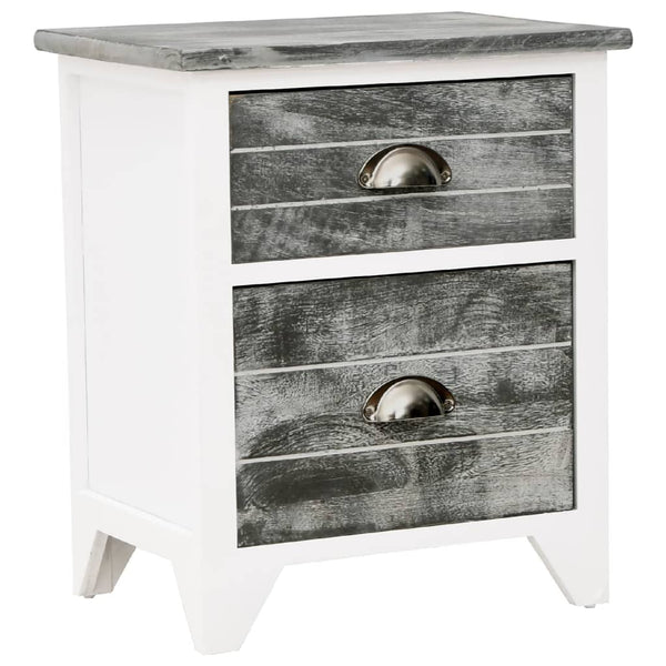 vidaXL Nightstands 2 pcs with 2 Drawers Grey and White