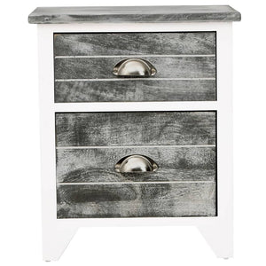 vidaXL Nightstands 2 pcs with 2 Drawers Grey and White