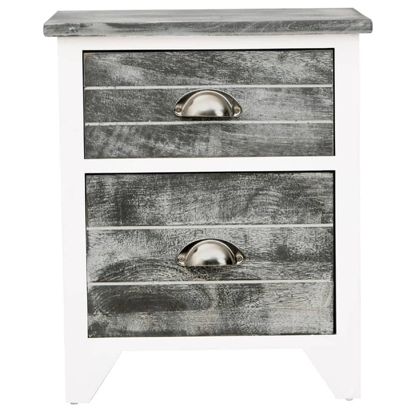 vidaXL Nightstands 2 pcs with 2 Drawers Grey and White
