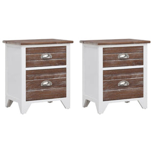 vidaXL Nightstands 2 pcs. with 2 Drawers Brown and White