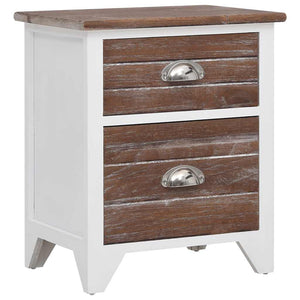 vidaXL Nightstands 2 pcs. with 2 Drawers Brown and White