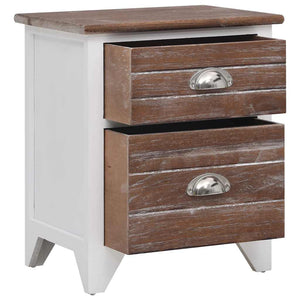 vidaXL Nightstands 2 pcs. with 2 Drawers Brown and White