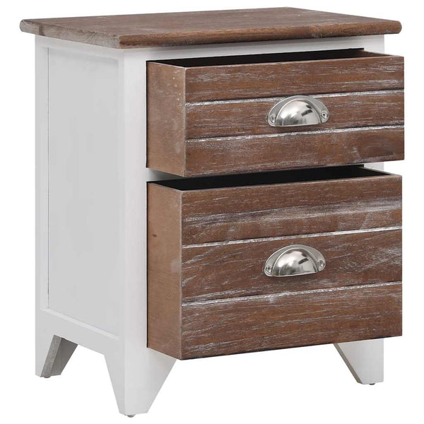 vidaXL Nightstands 2 pcs. with 2 Drawers Brown and White