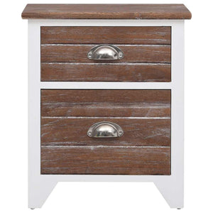 vidaXL Nightstands 2 pcs. with 2 Drawers Brown and White