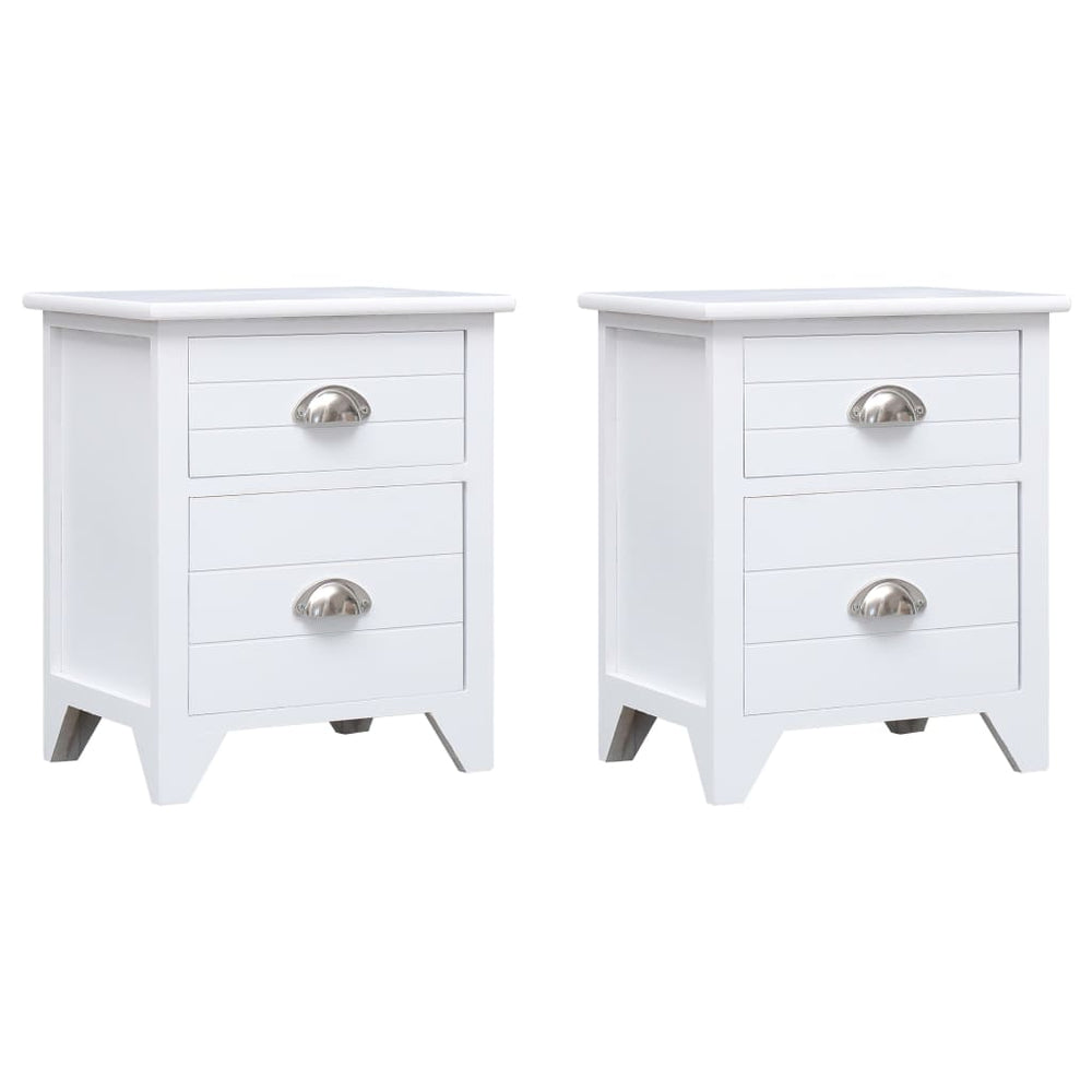 vidaXL Nightstands 2 pcs. with 2 Drawers White