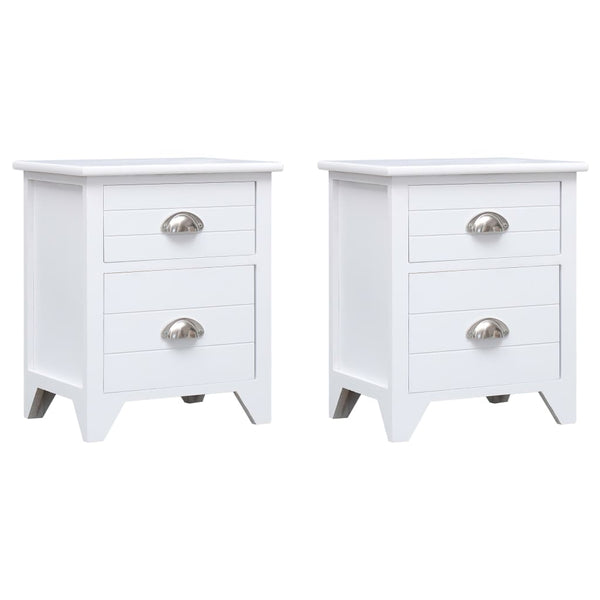 vidaXL Nightstands 2 pcs. with 2 Drawers White