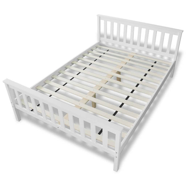 vidaXL Solid Pine Bed with Mattress 140x200 cm