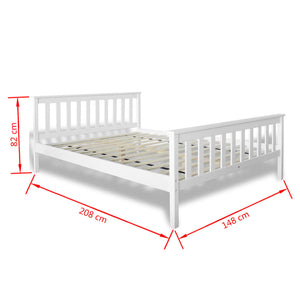 vidaXL Solid Pine Bed with Mattress 140x200 cm