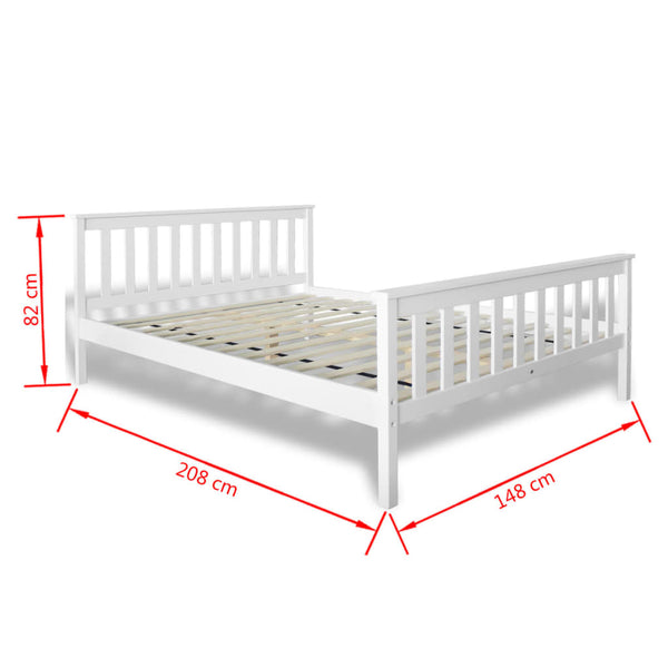 vidaXL Solid Pine Bed with Mattress 140x200 cm