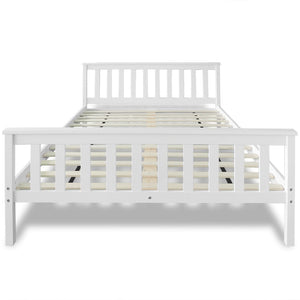 vidaXL Solid Pine Bed with Mattress 140x200 cm