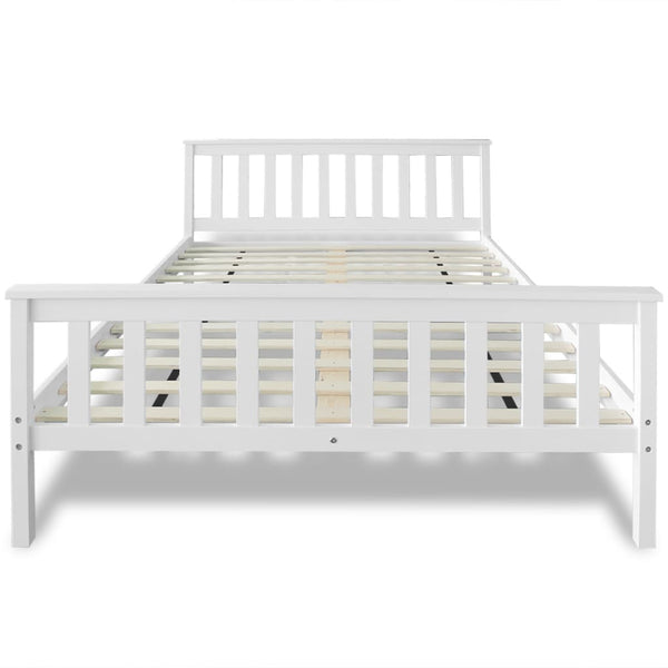 vidaXL Solid Pine Bed with Mattress 140x200 cm