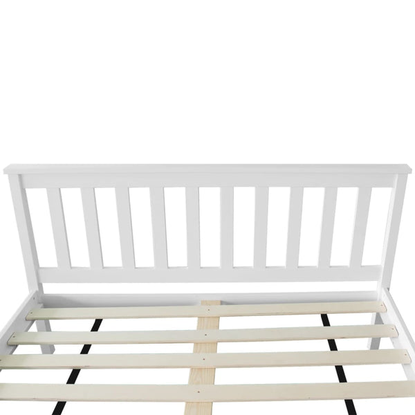 vidaXL Solid Pine Bed with Mattress 140x200 cm