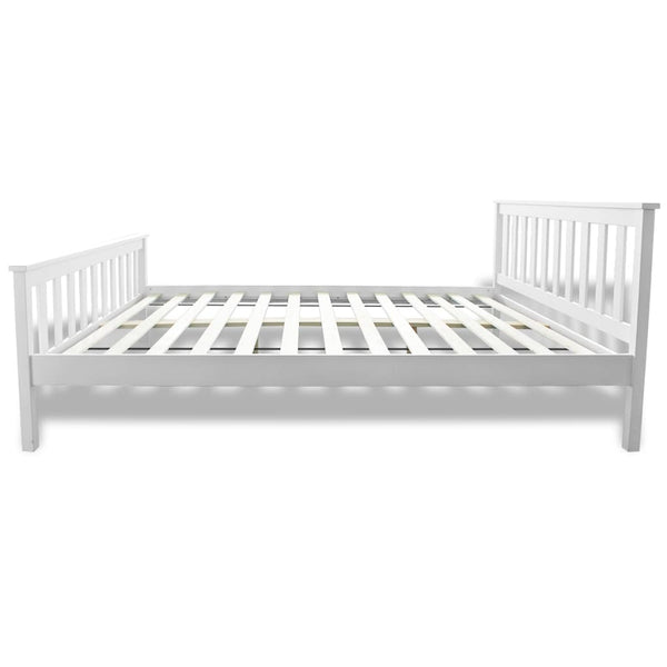vidaXL Solid Pine Bed with Mattress 140x200 cm