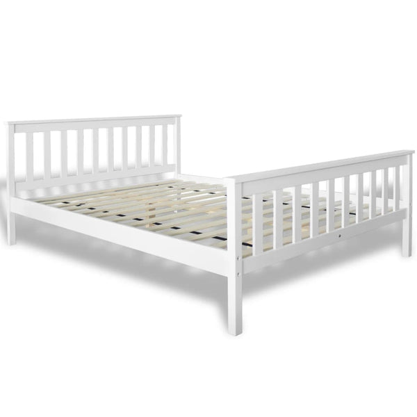 vidaXL Solid Pine Bed with Mattress 140x200 cm