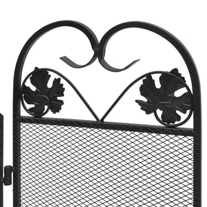 vidaXL 3-Piece Fire Screen Iron Black