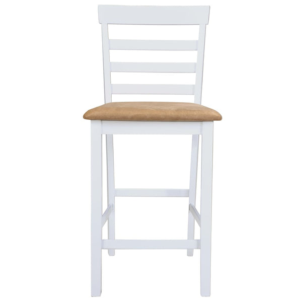 vidaXL Bar Table and 4 Bar Stools Wood White