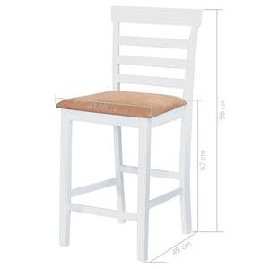 vidaXL Bar Table and 4 Bar Stools Wood White