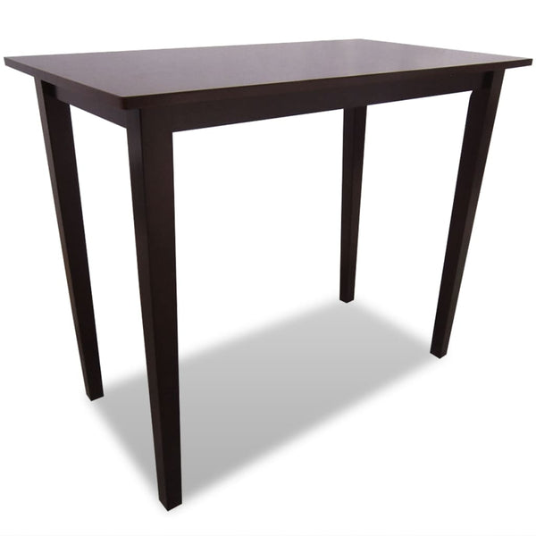 vidaXL Wooden Bar Table and 4 Bar Stools Brown