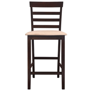 vidaXL Wooden Bar Table and 4 Bar Stools Brown