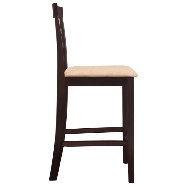 vidaXL Wooden Bar Table and 4 Bar Stools Brown