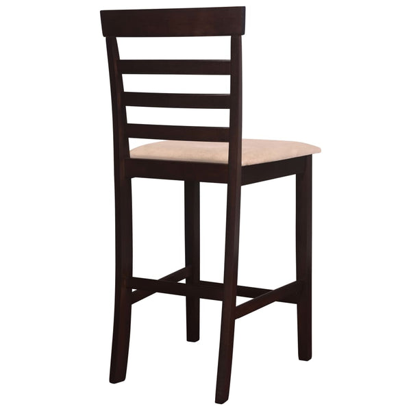 vidaXL Wooden Bar Table and 4 Bar Stools Brown