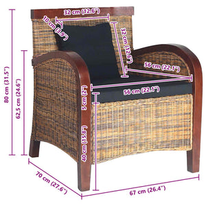 vidaXL Hand-woven Rattan Armchair
