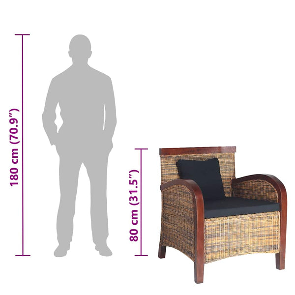 vidaXL Hand-woven Rattan Armchair