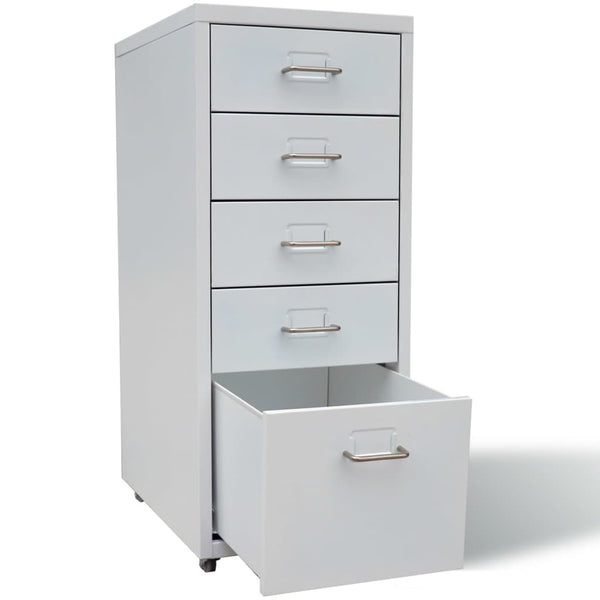 vidaXL 5-Drawer Filing Cabinet Grey 68.5 cm Steel