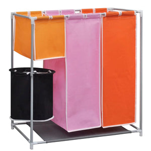 3-compartment laundry hamper with laundry basket
