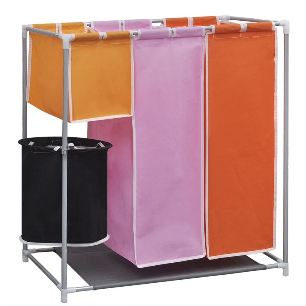 3-compartment laundry hamper with laundry basket