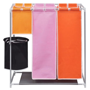 3-compartment laundry hamper with laundry basket