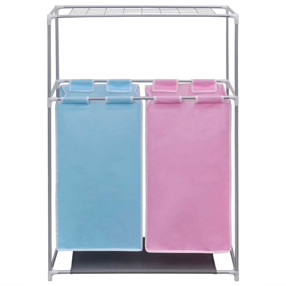2-Compartment Laundry Hamper with Drying Rack