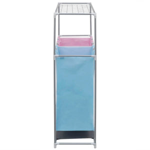 2-Compartment Laundry Hamper with Drying Rack