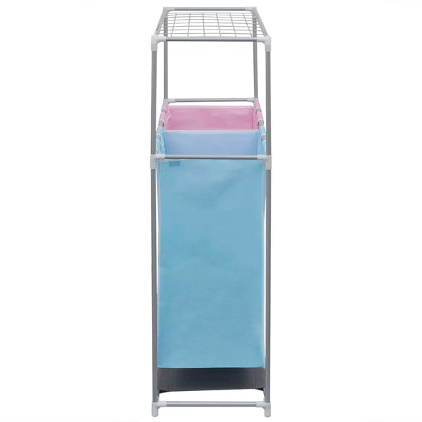 2-Compartment Laundry Hamper with Drying Rack
