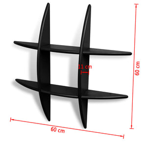 Wall Shelf for Books DVDs MDF Black