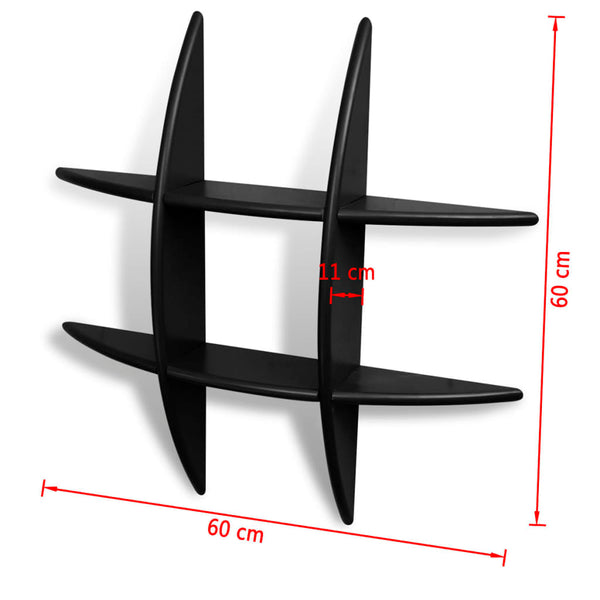 Wall Shelf for Books DVDs MDF Black
