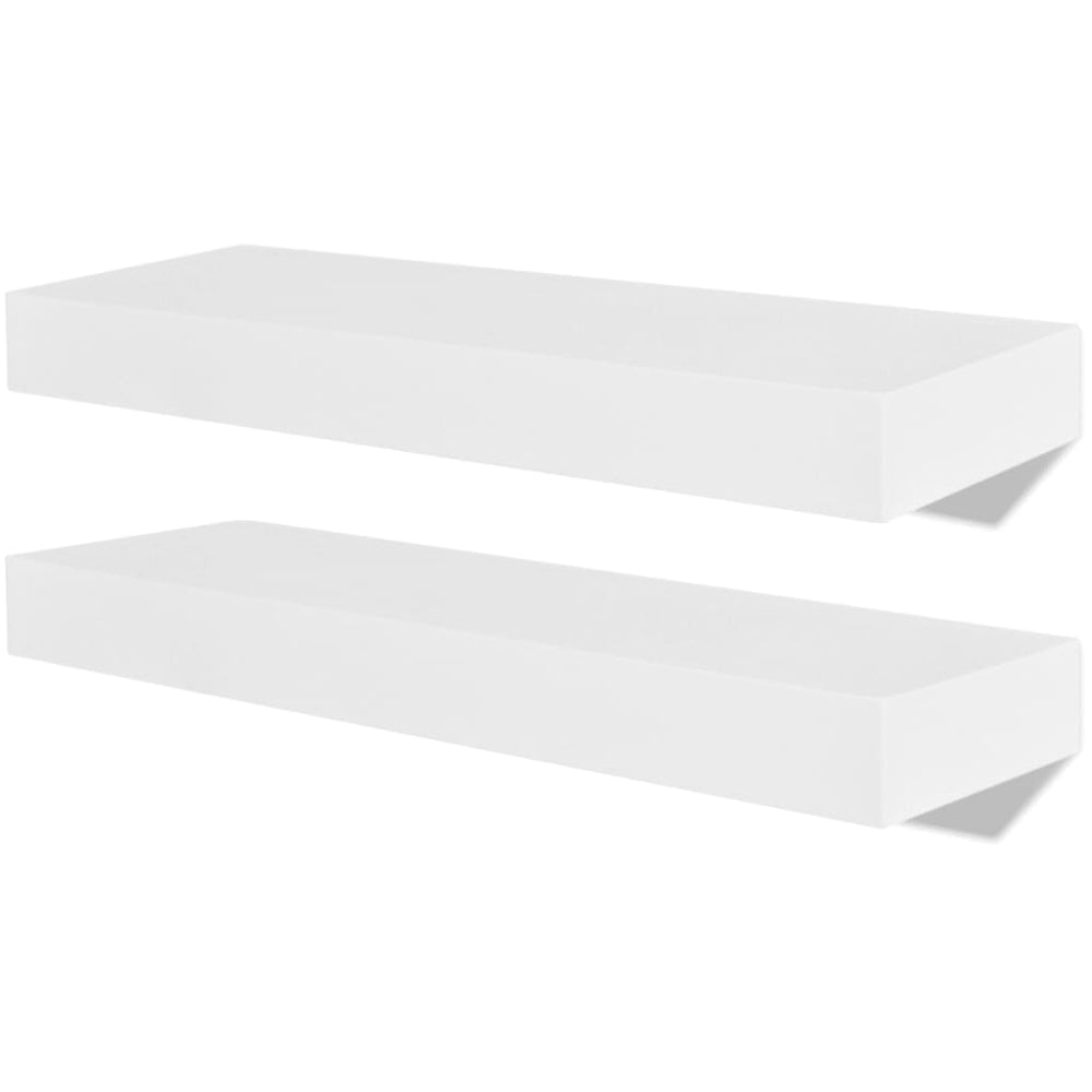 vidaXL Wall Shelves 2 pcs MDF White