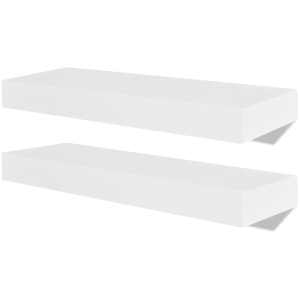 vidaXL Wall Shelves 2 pcs MDF White