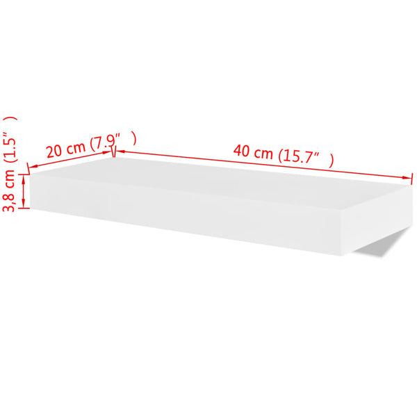 vidaXL Wall Shelves 2 pcs MDF White