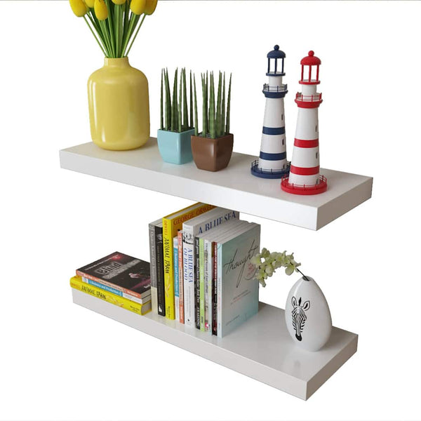 vidaXL Wall Shelves 2 pcs MDF White