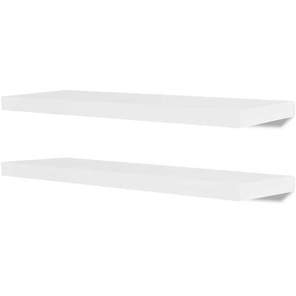 vidaXL Wall Shelves 2 pcs MDF White