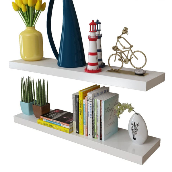 vidaXL Wall Shelves 2 pcs MDF White