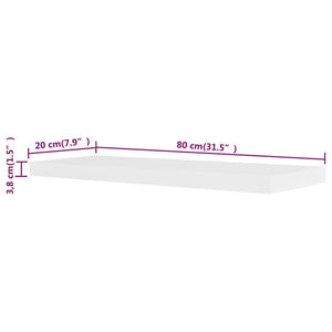 vidaXL Wall Shelves 2 pcs MDF White